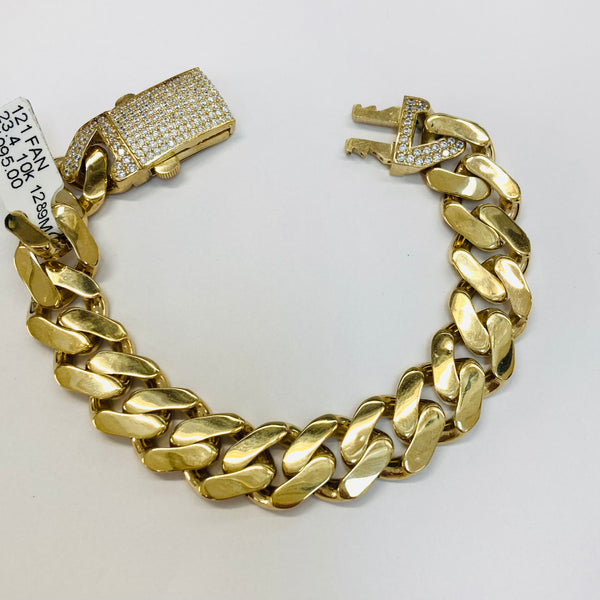 23.4gm Hollow Monaco Bracelet 10k