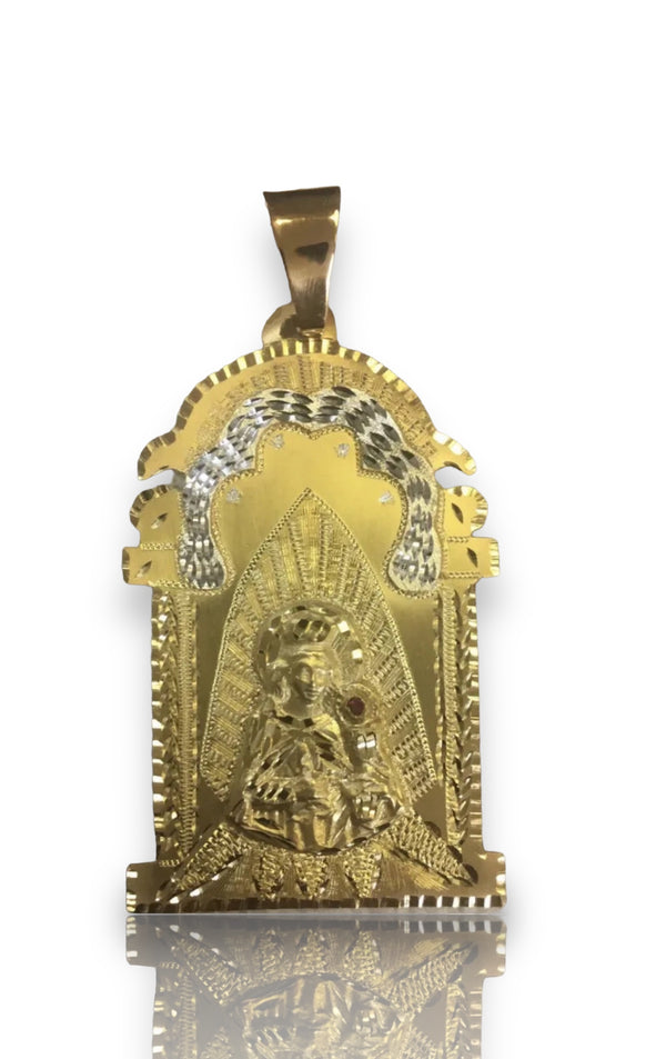 St Barbara925  Silver Medal Religious Charm5.5” Tall With 14k Plated