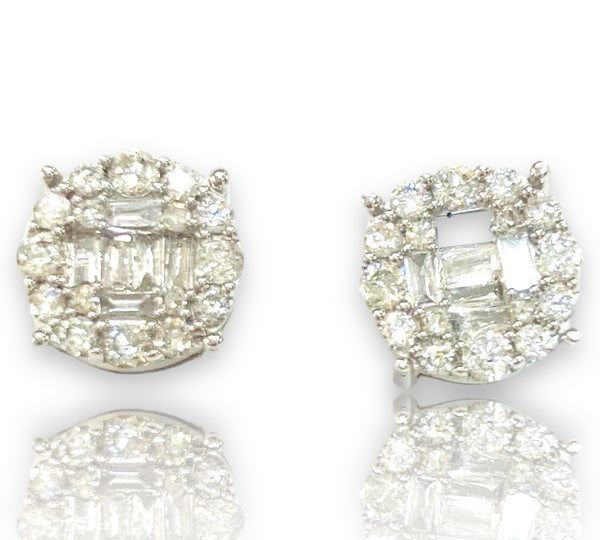 58ctw round Cluster Diamond Earrings 10k