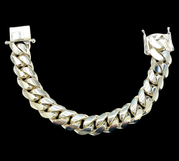 166.2g Silver cuban link Bracelet