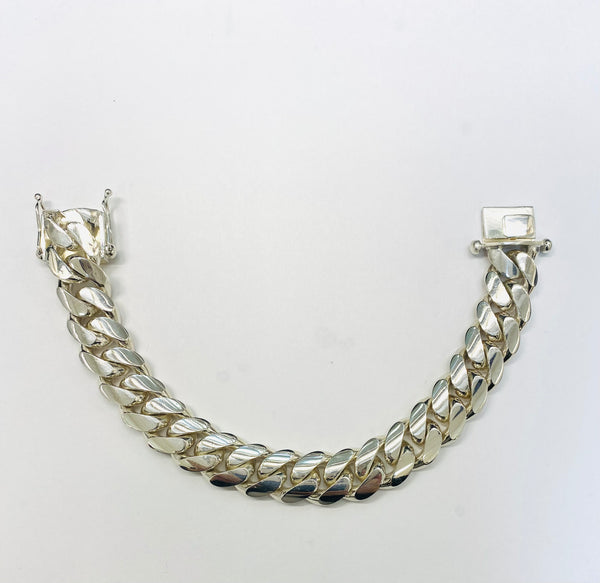 166.2 g Silver cuban link Bracelet