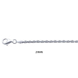 Genuine 925 Sterling Silver Diamond Cut Rope Bracelet-lirysjewelry