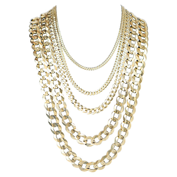 10kt Solid Curb Link Necklaces-lirysjewelry