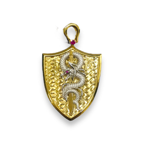 Shield With Snake 14k