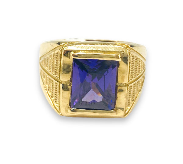 Classic Amethyst Men's Ring 10k