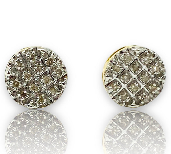 .10ctw Round cluster Diamond Earrings 10k