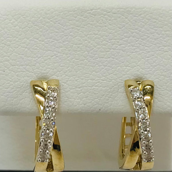 1/6ctw Diamond Hoops Earrings 10k