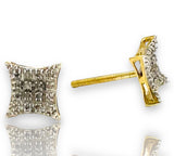 .10ctw Square cluster Diamond Earrings 10k