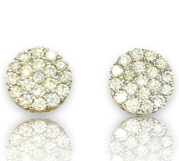 10ctw Round cluster Diamond Earrings 10k