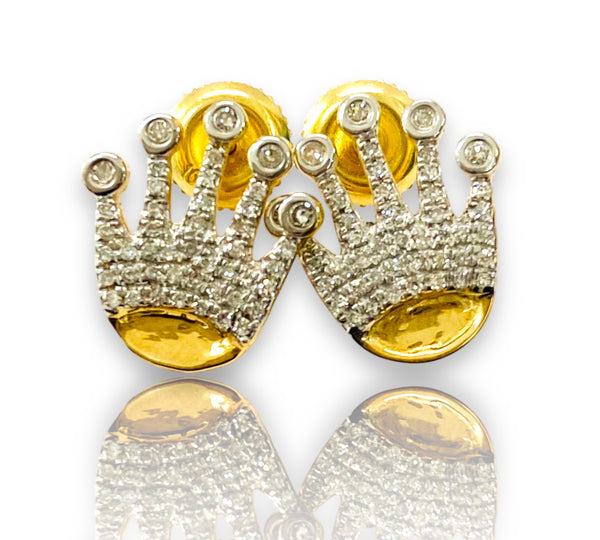 .25ctw Crown Diamond Earrings 10k