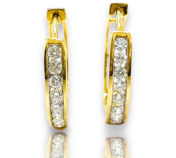 .50ctw Diamond hoops Earrings 10k