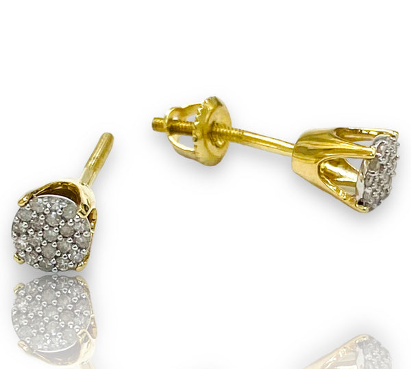 .18ctw Round cluster Diamond Earrings 10k