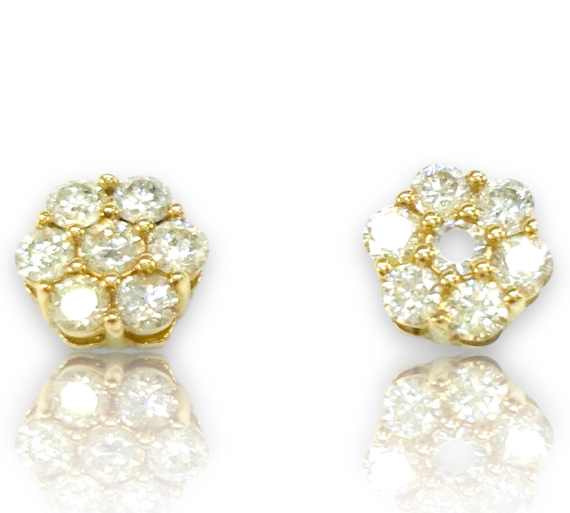 58ctw Round cluster Diamond Earrings 10k