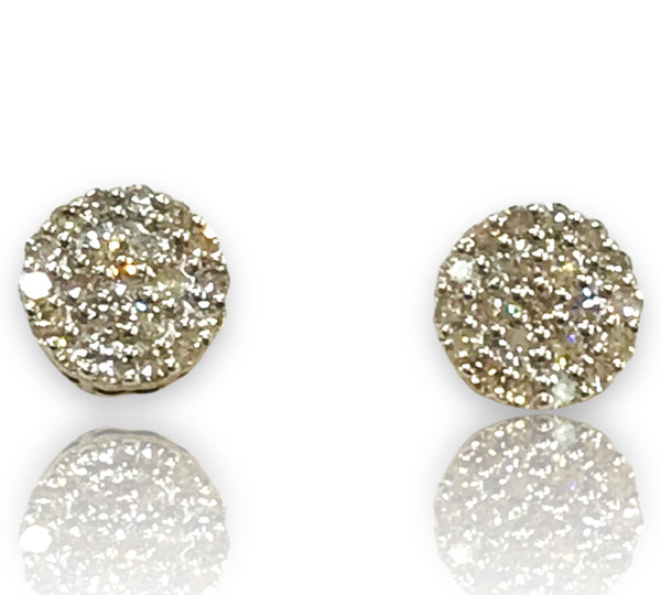 1/4ctw Round cluster Diamond Earrings 10k