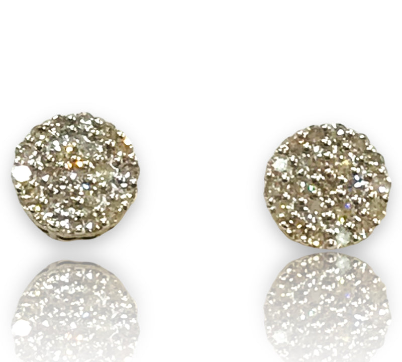 1/4ctw Round cluster Diamond Earrings 10k