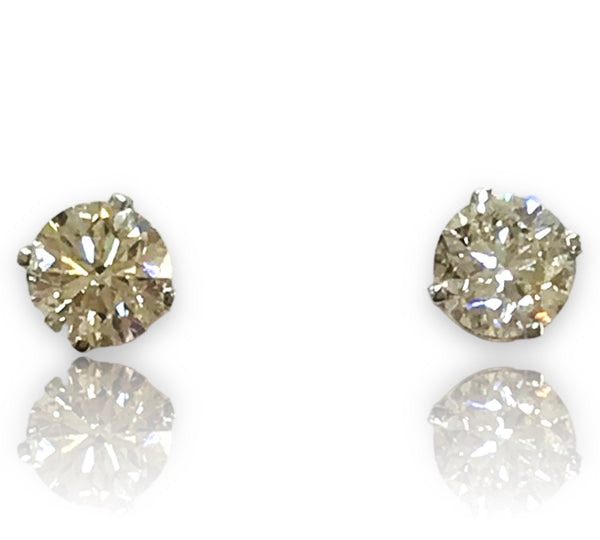 7/8ctw round Cluster Diamond Earrings 14k