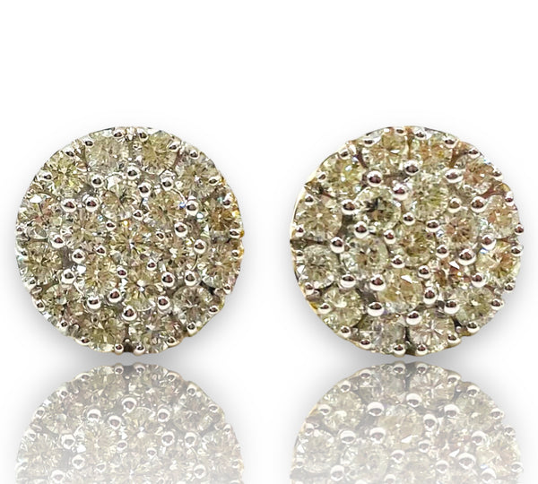 1.58ctw round cluster Diamond Earrings 10k