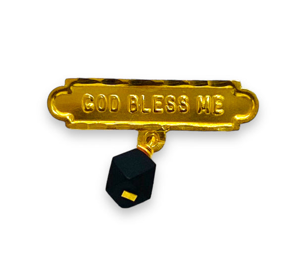 “God Bless Me” Pin / Azabache  14k