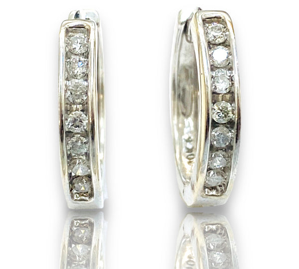 .45ctw Diamond hoops Earrings 10k