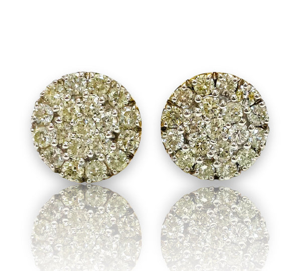 1.50ctw Round cluster Diamond Earrings 10k