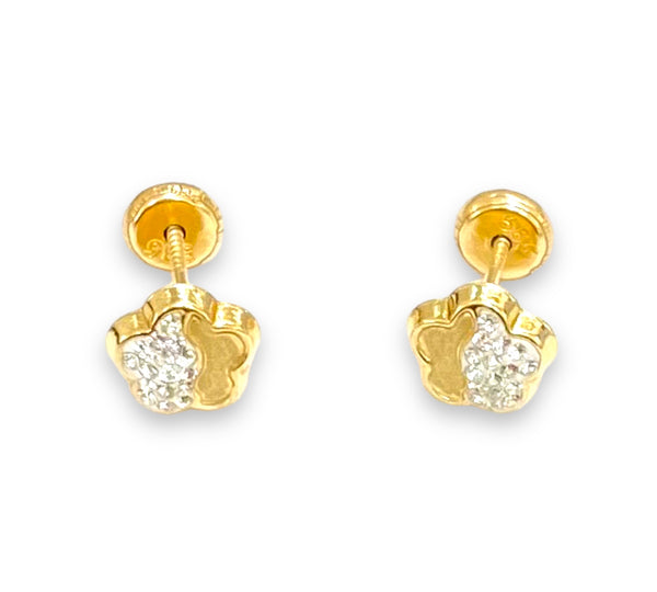 14k Flower Baby Earrings