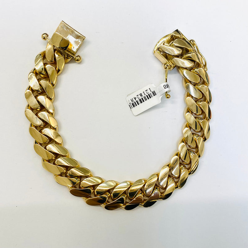 119.1gm Hand Made Solid Cuban link Bracelet 10k