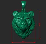 925 Sterling Silver Bear Head Pendant