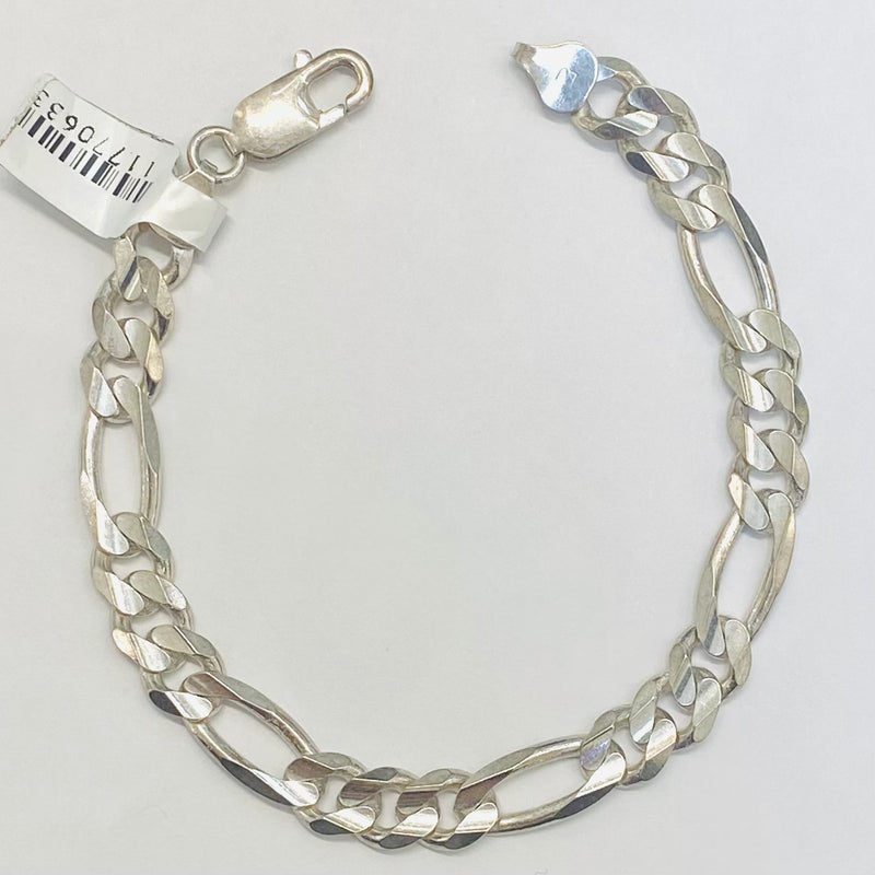 17.3gm Silver Figaro Bracelet