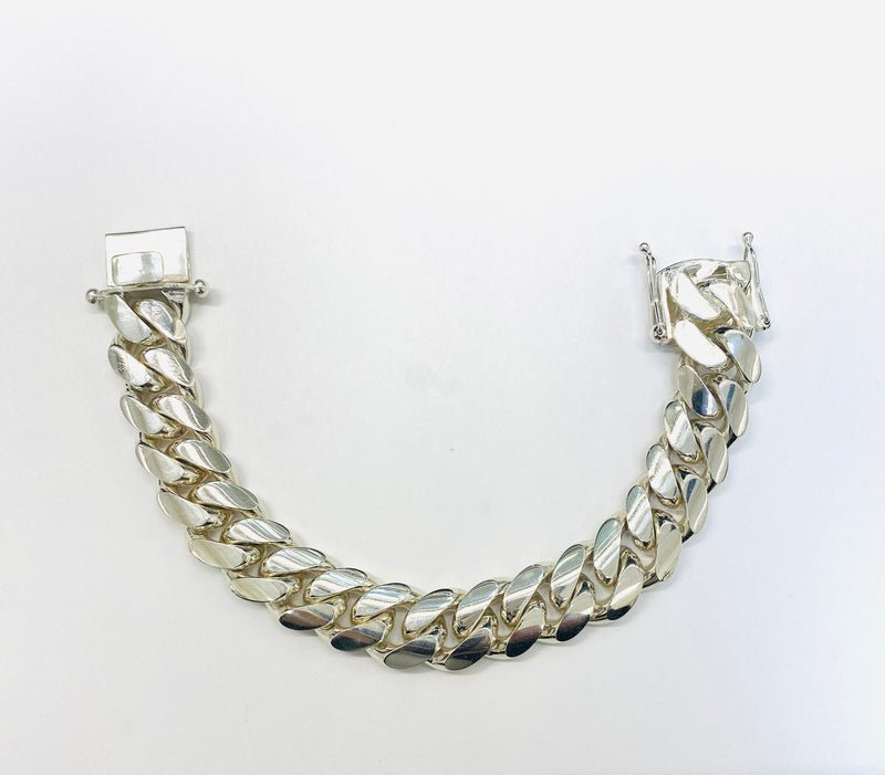165.6g Silver cuban link Bracelet