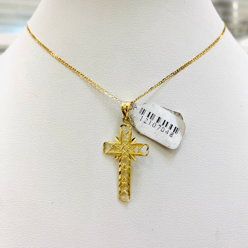 Chain and cross pendant set 10k