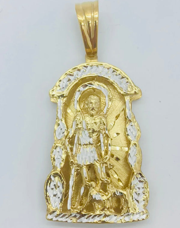 San Lazaro 3D Medal Charm Pendent Silver 925