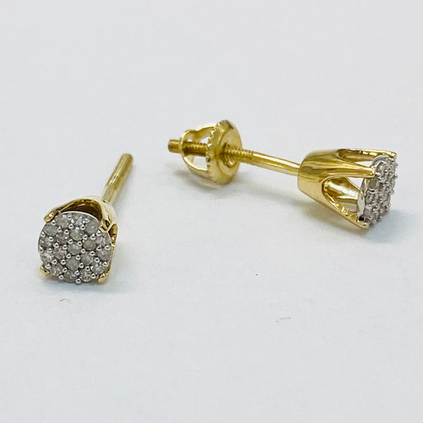 .18ctw Round cluster Diamond Earrings 10k