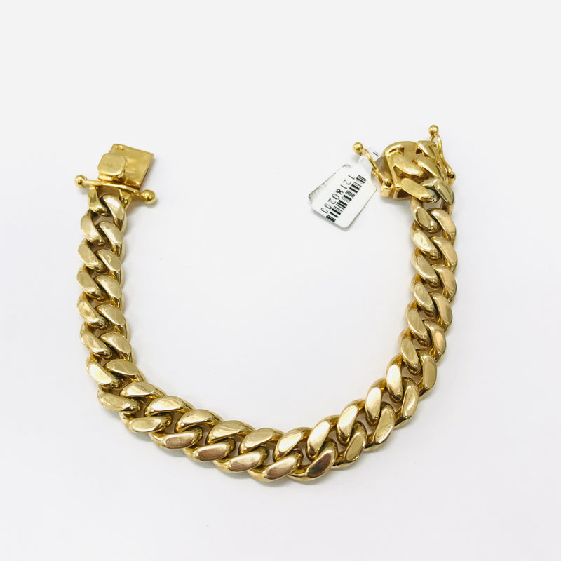 104gm Hand Made Solid Cuban link Bracelet 10k