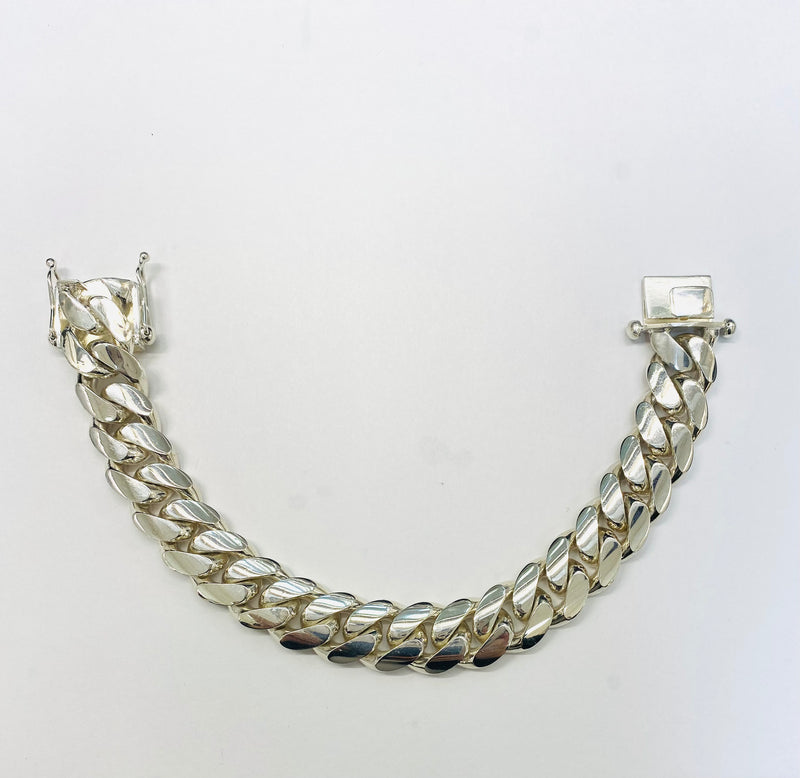 137.3 g Silver cuban link Bracelet