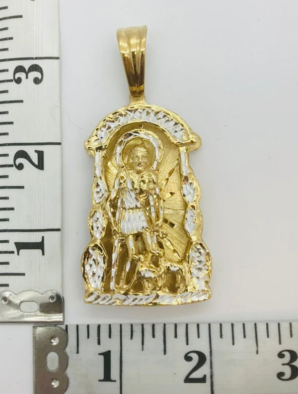 San Lazaro 3D Medal Charm Pendent Silver 925