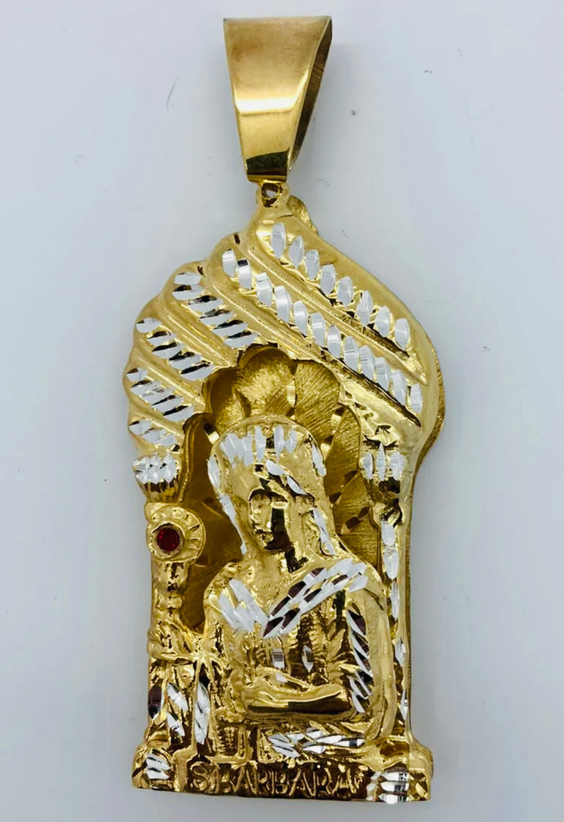 Santa Barbara 3D Silver 925 Medal Charm