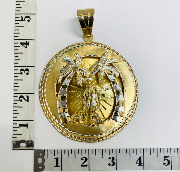 San Lazaro Medallion Charm Pendent In 925 Silver 5 Inch