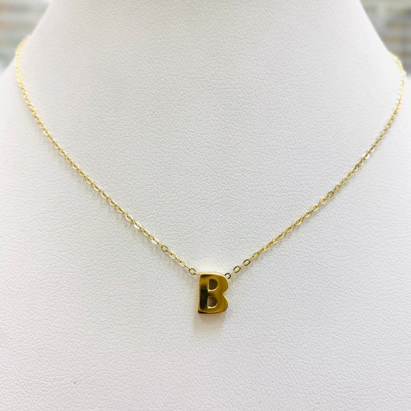 Chain and initial pendant set 14k