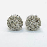.58ctw round Cluster Diamond Earrings 10k