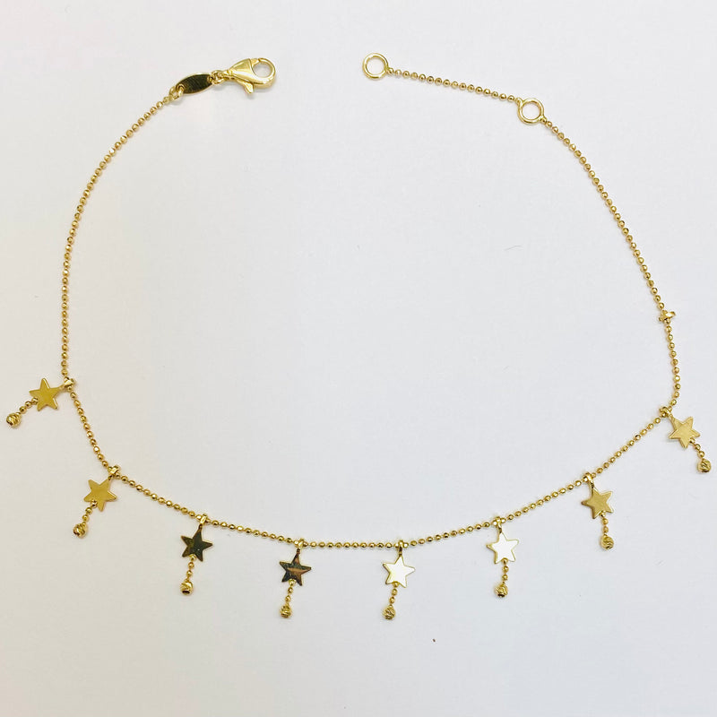 Women’s Anklet ( with stars)14k