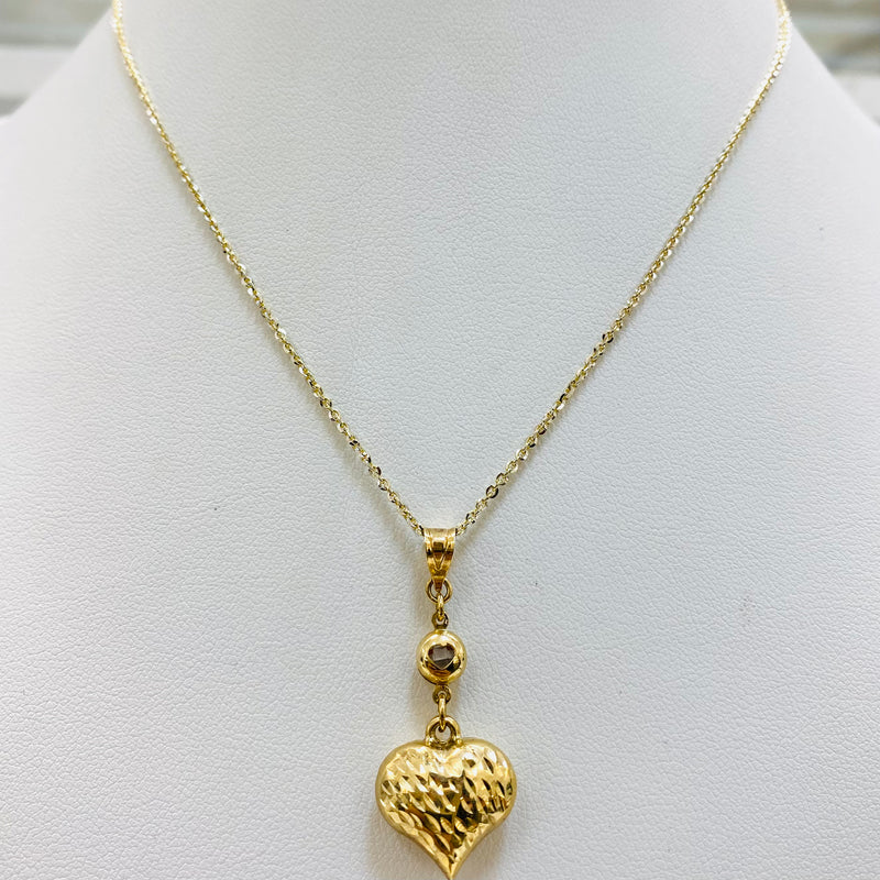 Chain and heart shaped pendant set