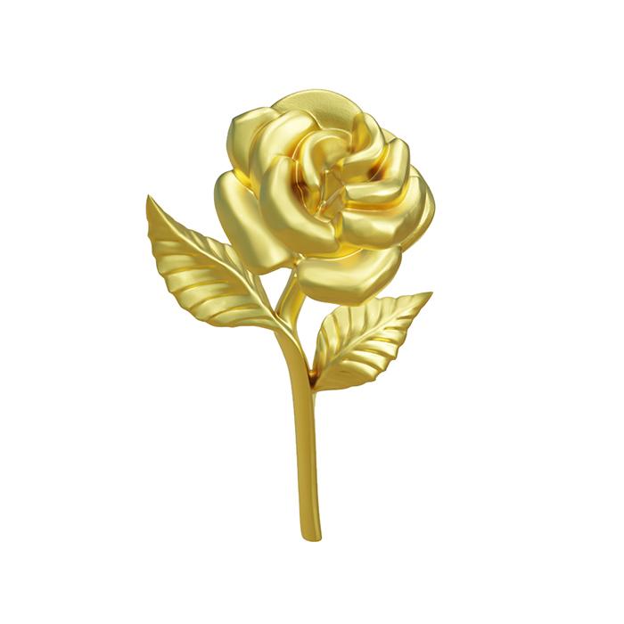 Hand Made Gold Rose Pendant