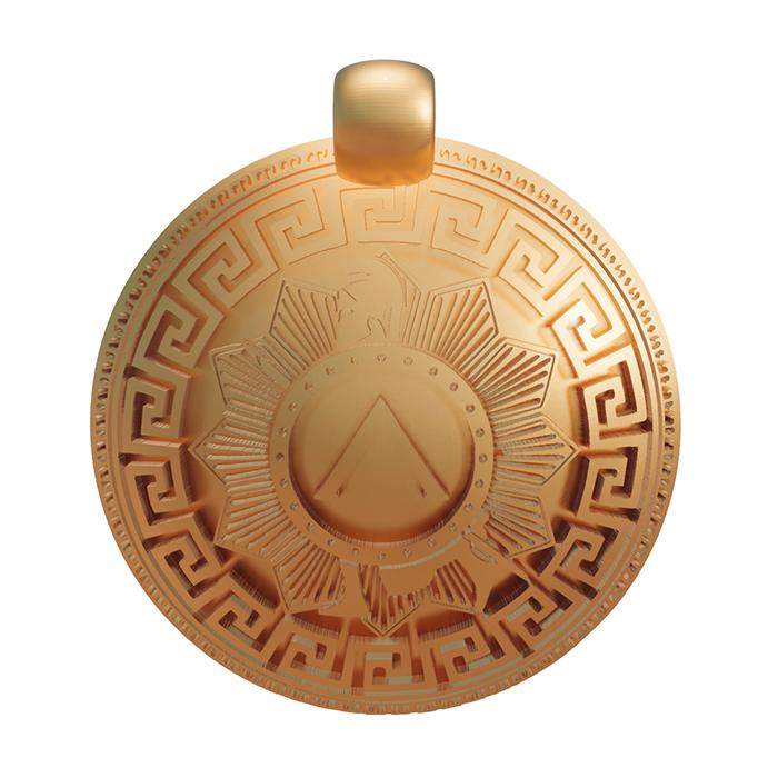 Hand Made Gold Shield Pendant
