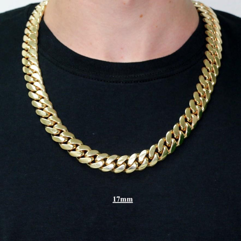 10k Miami Cuban Link Necklaces Large Sizes 14mm-21mm – The Gold SuperStore