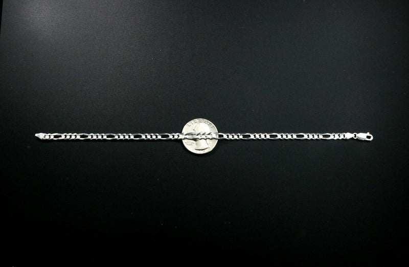 Genuine 925 Sterling Silver Figaro Link Bracelets-lirysjewelry