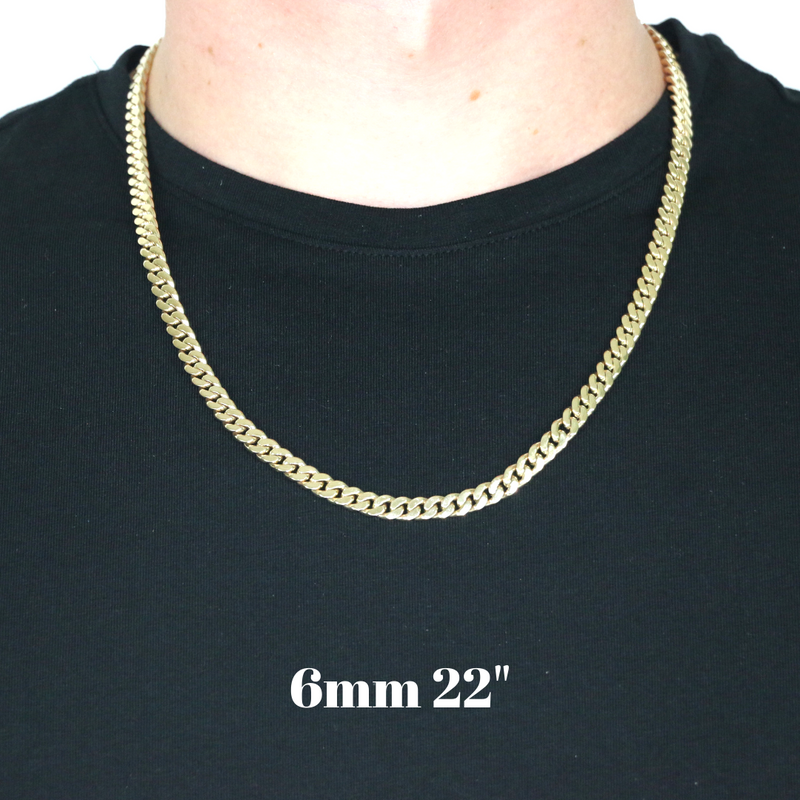 10kt Miami Cuban Link Necklaces Medium Sizes 6mm-13mm-Miami Cuban Link-lirysjewelry