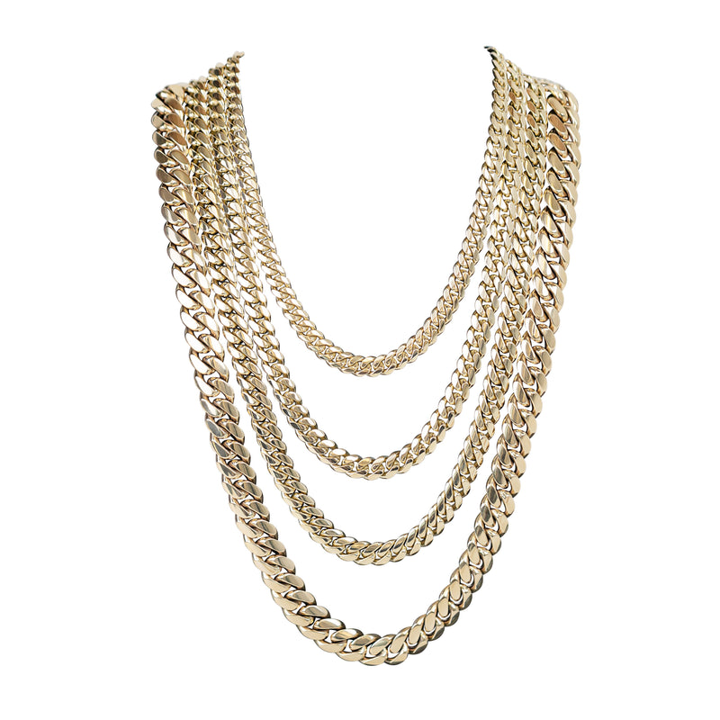 14kt Miami Cuban Link Necklaces Medium Sizes 6mm-13mm-Miami Cuban Link-lirysjewelry