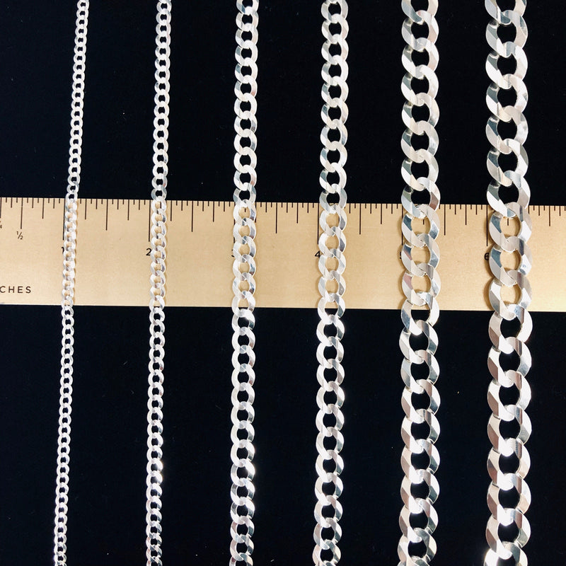 Genuine 925 Sterling Silver Curb Link Necklaces & Chains-lirysjewelry