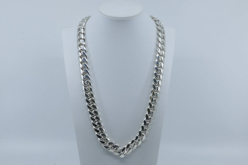 Genuine 925 Sterling Silver Miami Cuban Link Necklaces & Chains