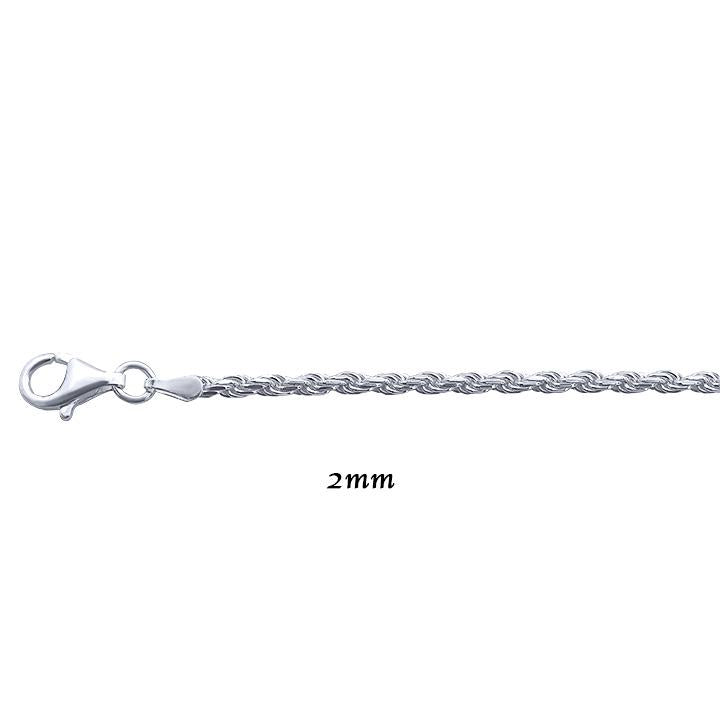 Genuine 925 Sterling Silver Diamond Cut Rope Bracelet-lirysjewelry